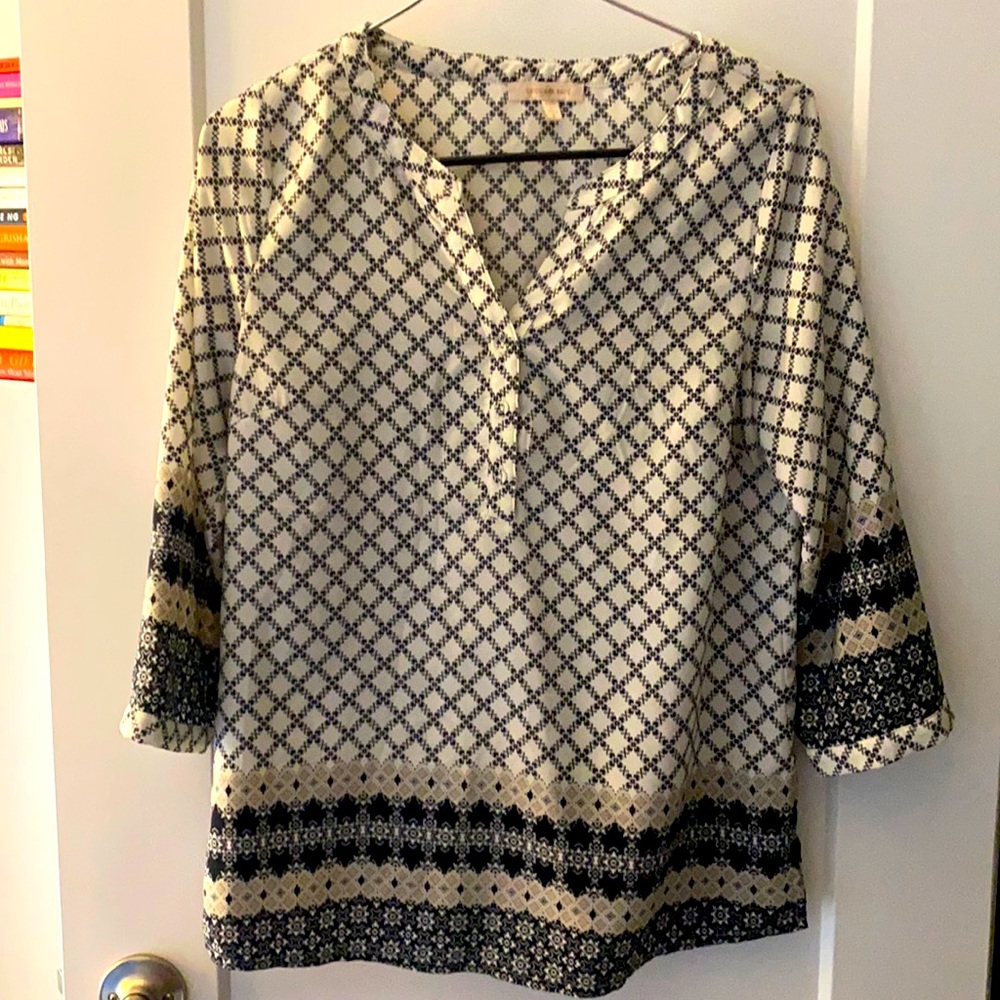 Skies Are Blue mixed print blouse